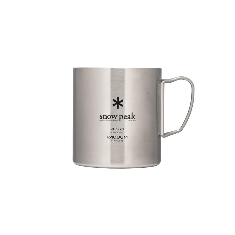 Snow Peak Double Wall Stainless Steel Vacuum Insulated Mug, Lightweight, Durable, Camping, 450ml - Image 1